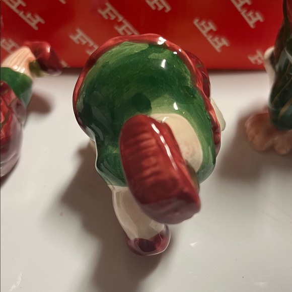 3 pc Vintage Fitz and Floyd "Old World" Christmas Elves Tumbling hand painted - Picture 6 of 8
